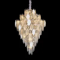 Люстра подвесная Darby CL309292 Citilux прозрачная на 63 лампы, основание золотое в стиле флористика современный 